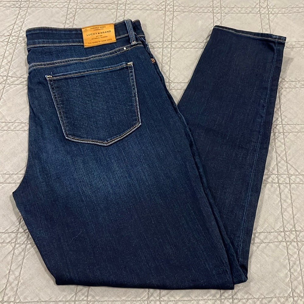*LIKE NEW!* Lucky Brand AVA Skinny Jeans 14/32 Dark Wash Blue Stretch ORTA Denim